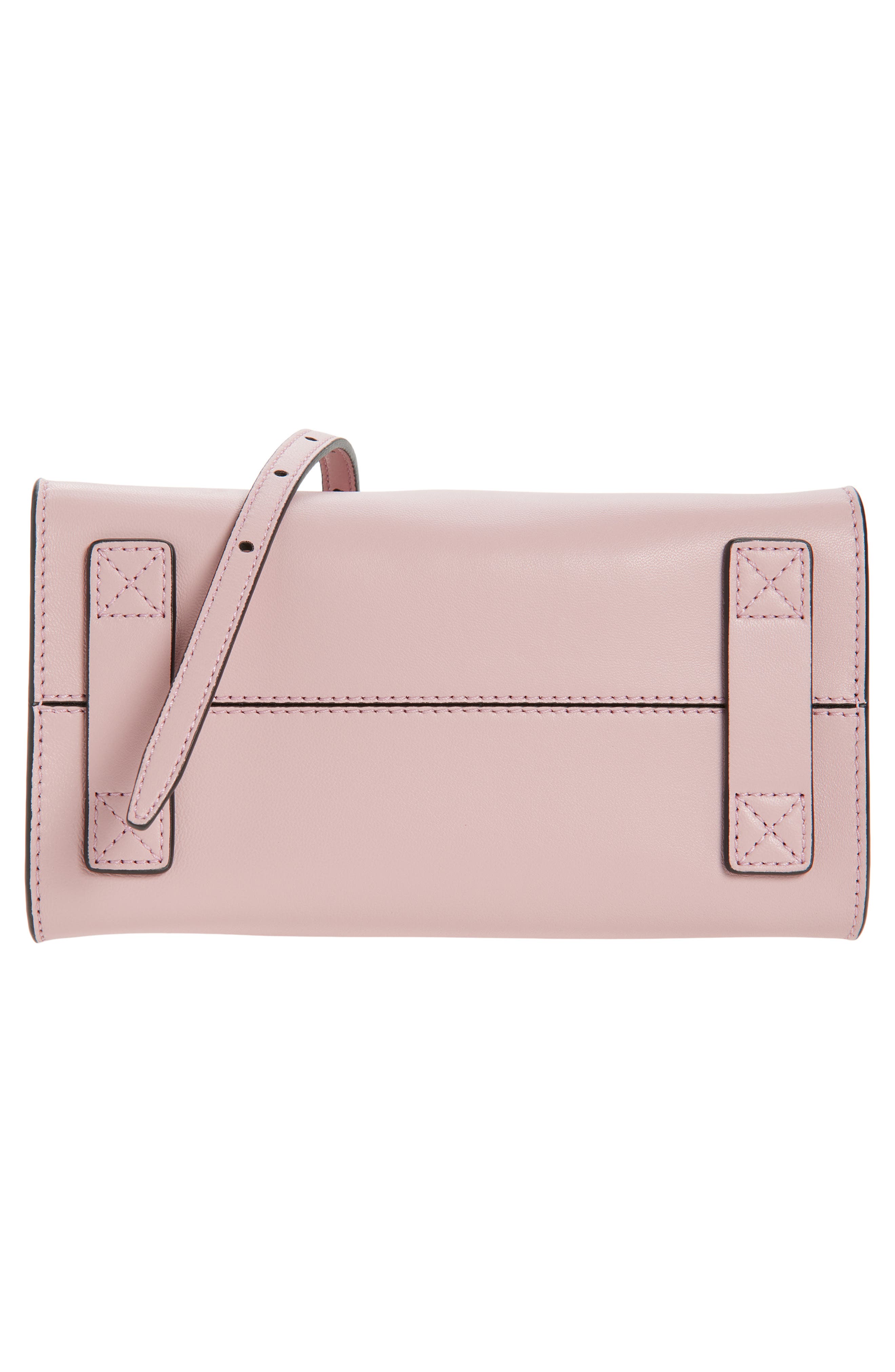 Moschino Small Tie Me Leather Top Handle Bag, Alternate, color, Pink