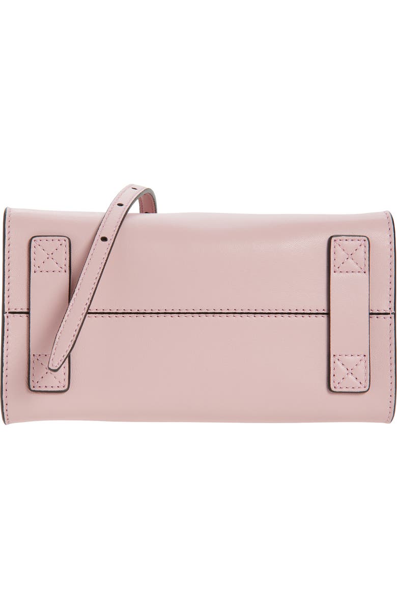 Moschino Small Tie Me Leather Top Handle Bag, Alternate, color, Pink