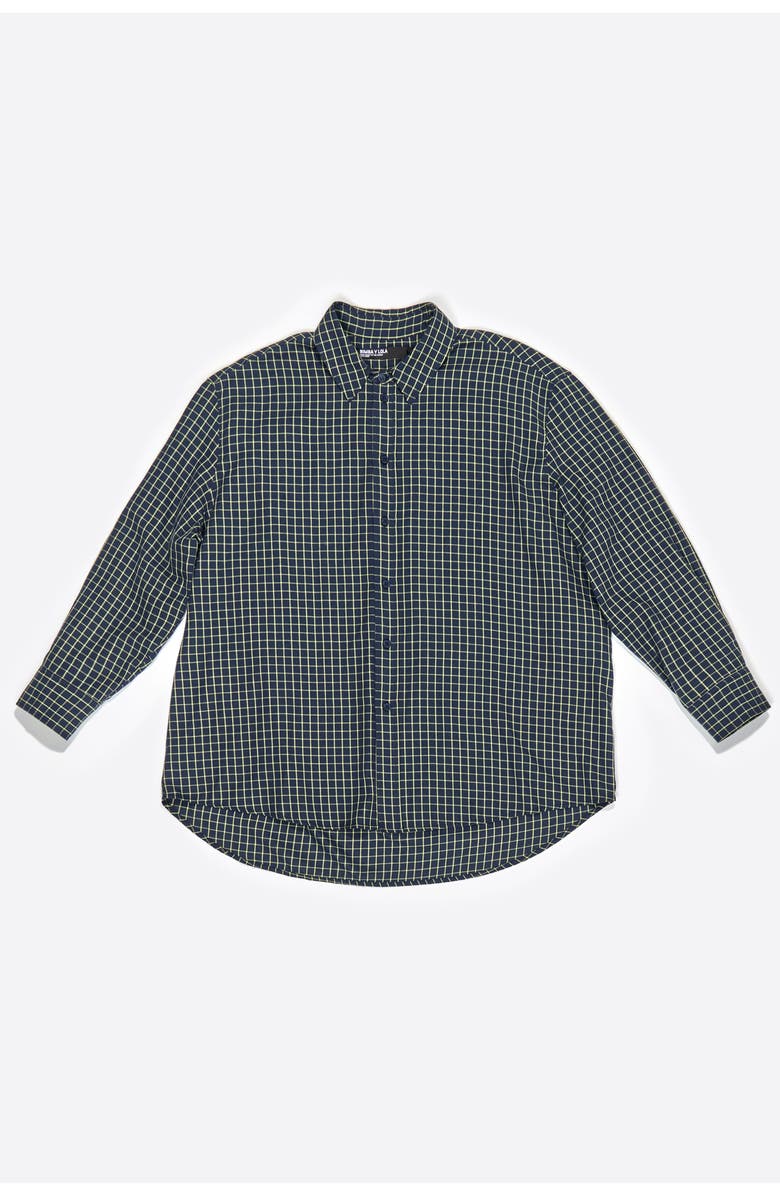 Bimba y Lola Checked Cotton Shirt, Alternate, color, Navy