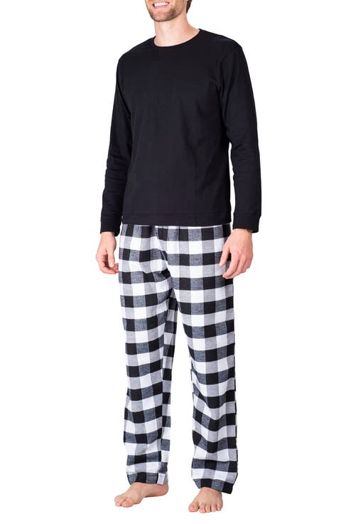 Long Sleeve Crewneck Flannel Pajama Set