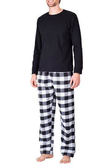 Sleephero Short Sleeve Flannel Pajamas In Multi