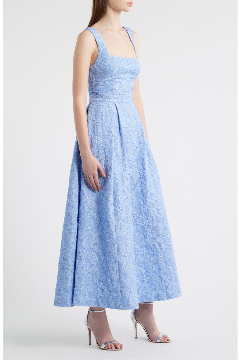 Floral Jacquard Gown, Alternate, color, BLUE ESCAPE
