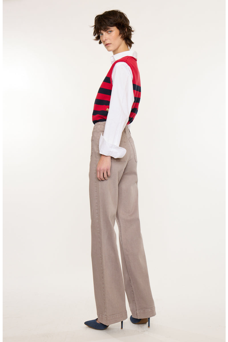 Tracy High Rise Loose Flare Jeans, Alternate, color, Taupe