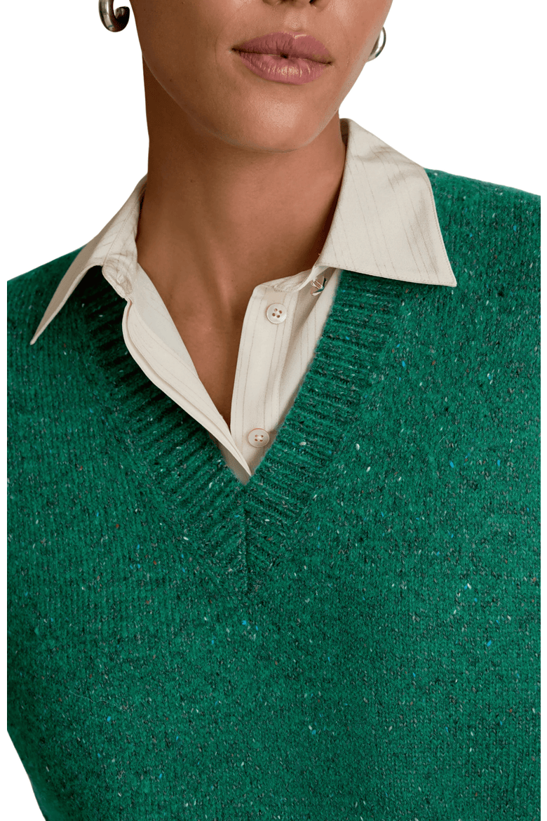 Eloise Confetti Wool Vest, Alternate, color, Verdant