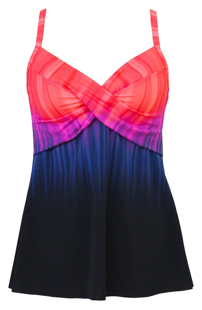 Miraclesuit<sup>®</sup> Belle Trois Sunrise Myrra Tie Dye Underwire Tankini Top, Alternate, color,