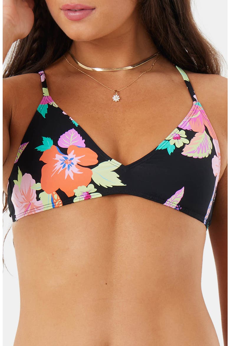 Wanderlust Athletic Triangle Bikini Top, Main, color, BLACK MULTI