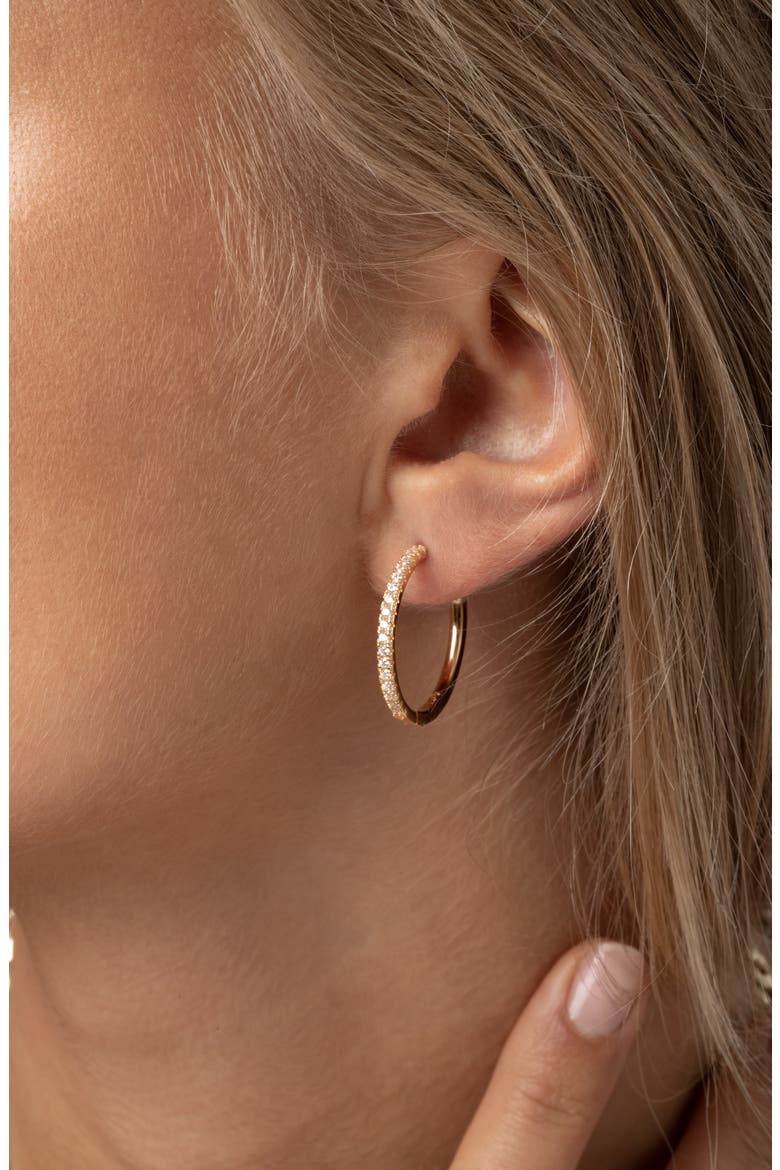 Earring Ellera X-Grande, Alternate, color, 18k Gold Plated / White