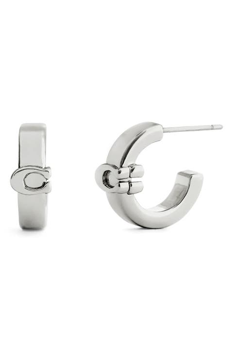 Signature C Huggie Hoop Earrings