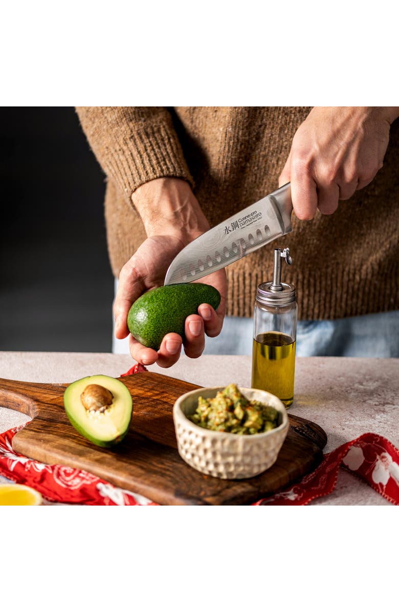 Cuisine::pro<sup>®</sup> Damashiro<sup>®</sup> 6.5" Santoku & Board Set, Alternate, color, Silver