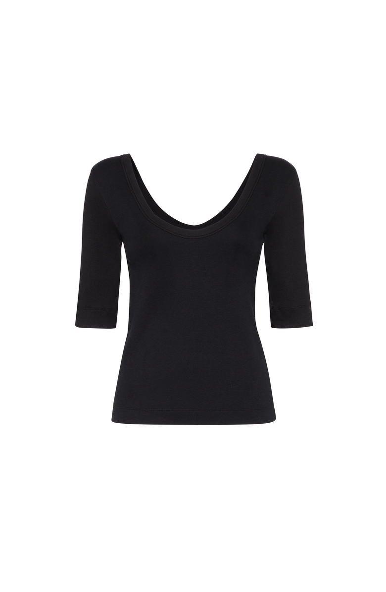 Brunello Cucinelli Ribbed jersey T-shirt, Main, color, Black