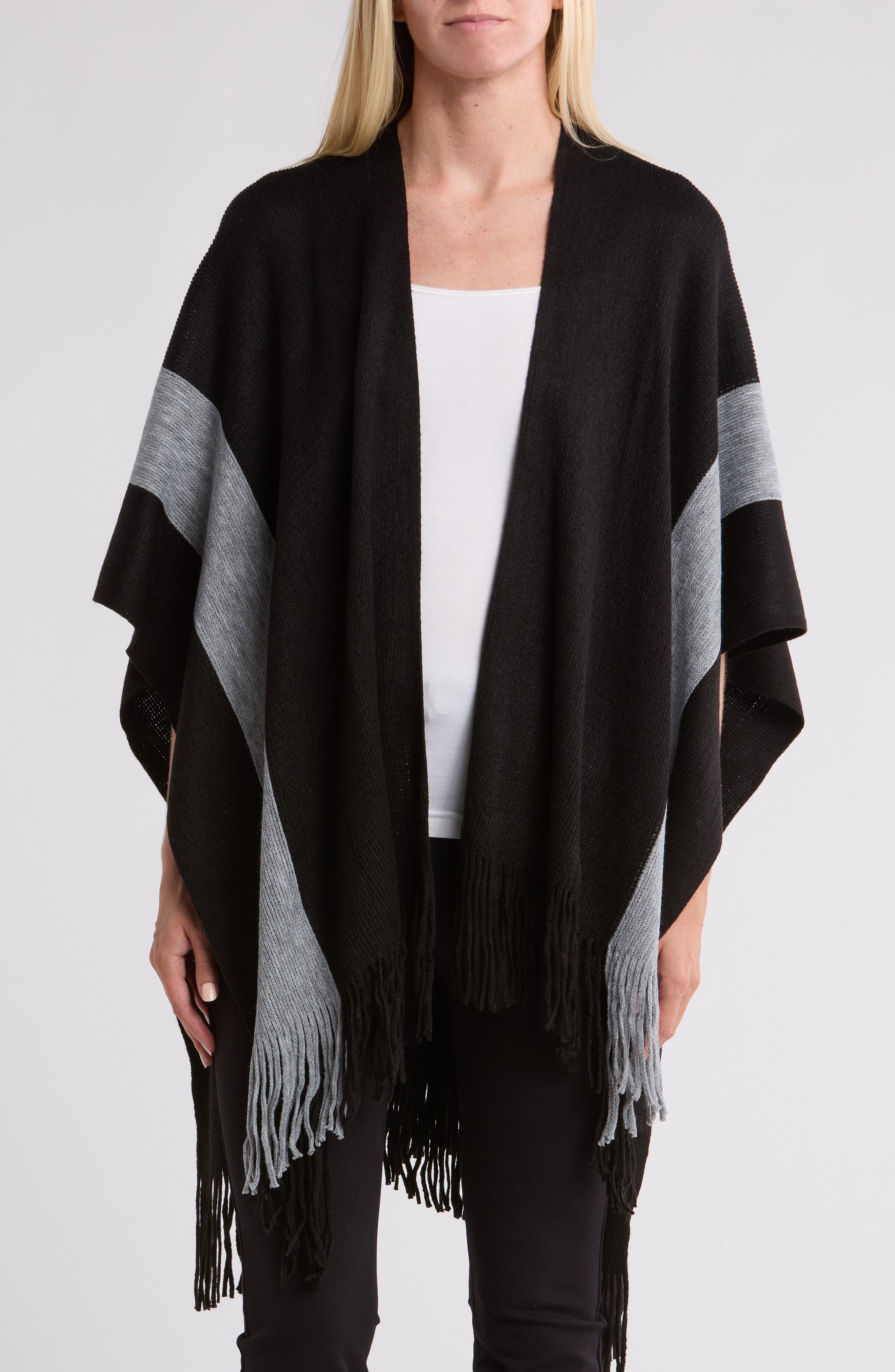 Nanette Lepore Stripe Knit Ruana | Nordstromrack