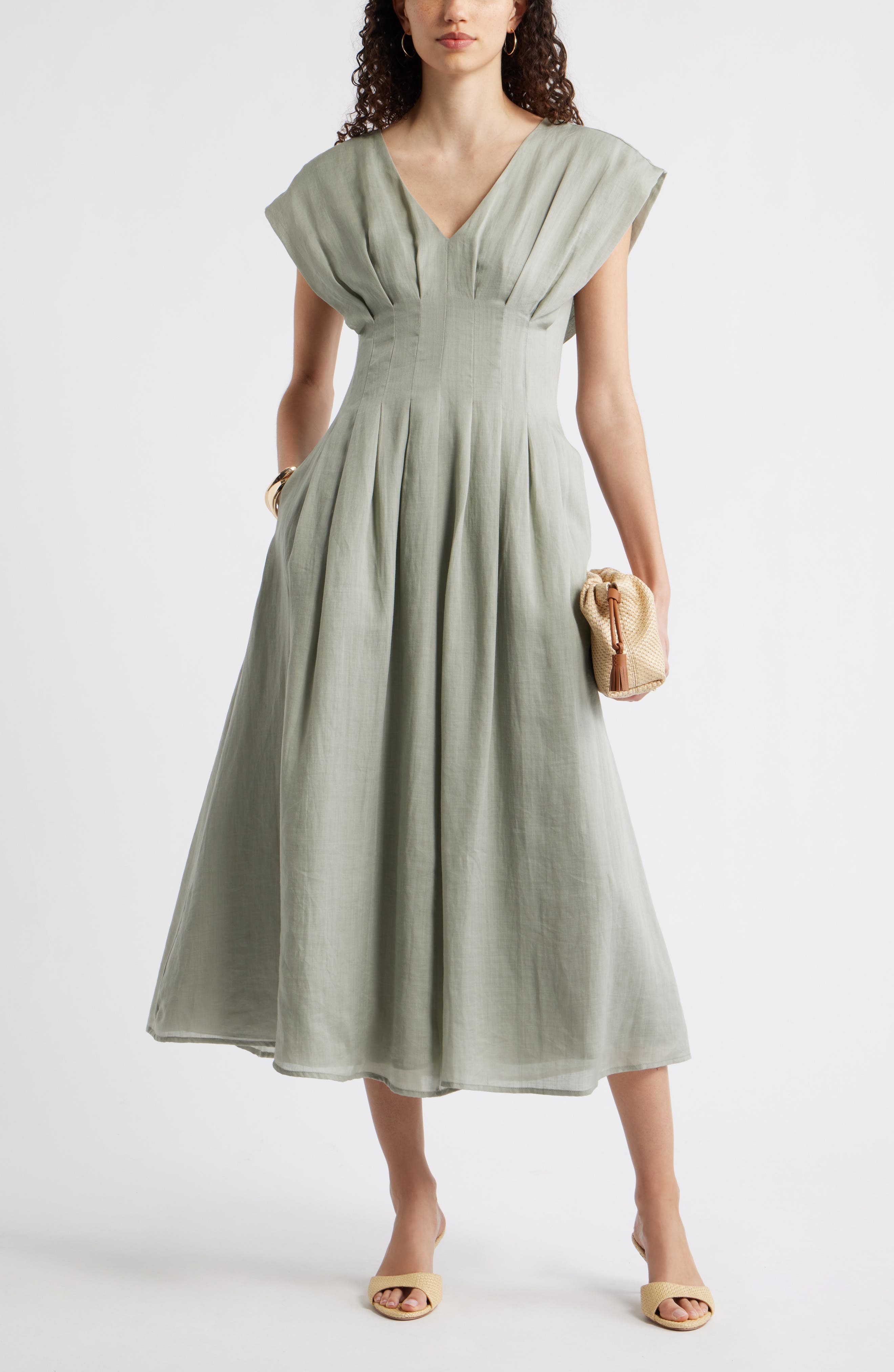 Pleat Waist A-Line Dress - image 2