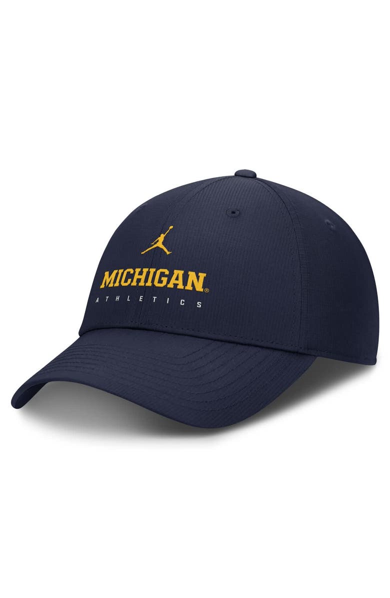 Jordan Brand Men
s Jordan Brand Navy Michigan Wolverines Club Performance Adjustable Hat, Alternate, color, Navy