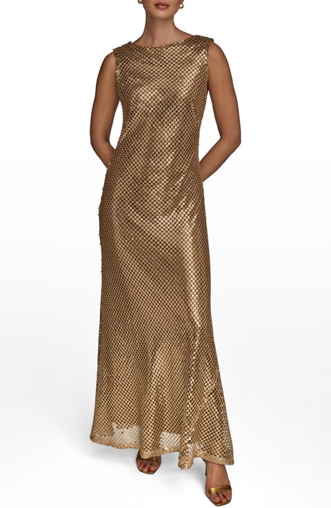 Sleeveless Sequin Gown