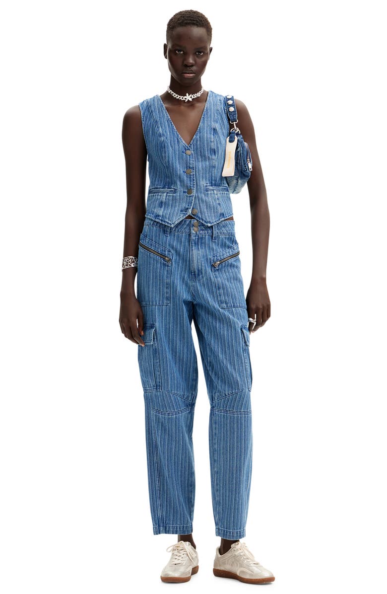 Desigual Hamlet Zip Pocket Jeans, Alternate, color, 