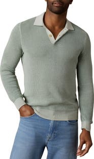 Faherty Sunwashed Organic Cotton Polo Sweater
