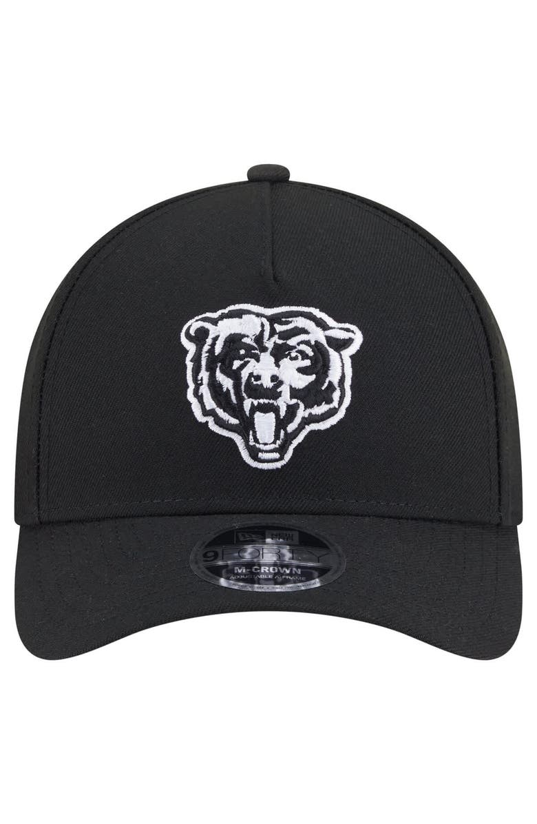 New Era Men's New Era  Black Chicago Bears Team Collection 9FORTY M-Crown A-Frame Adjustable Hat, Alternate, color, 