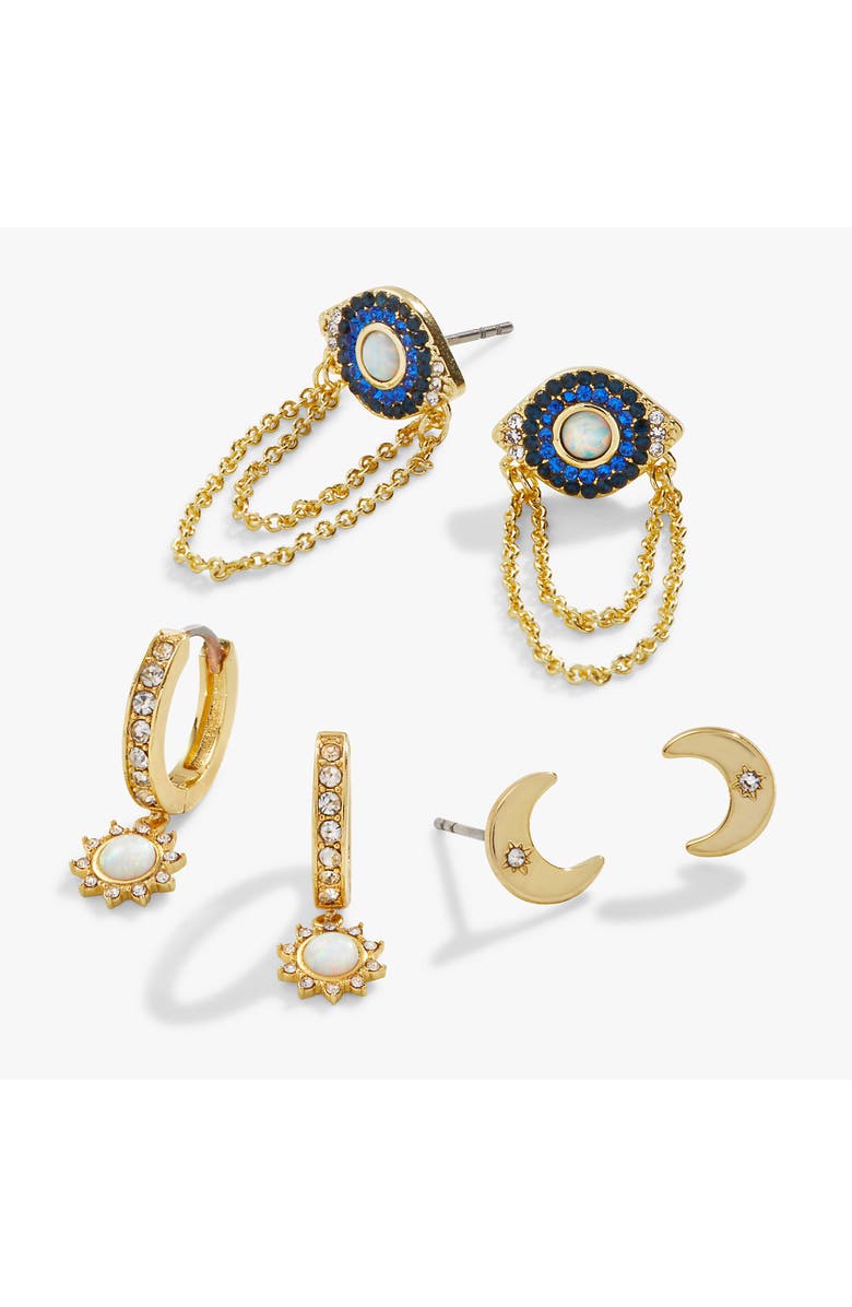 Alex and Ani Evil Eye Earring Set, Main, color, Gold