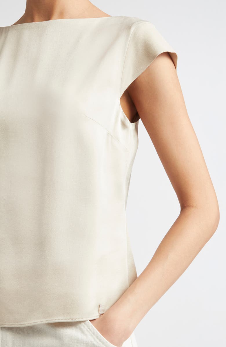 Herno Cap Sleeve Satin T-Shirt, Alternate, color, Chantilly