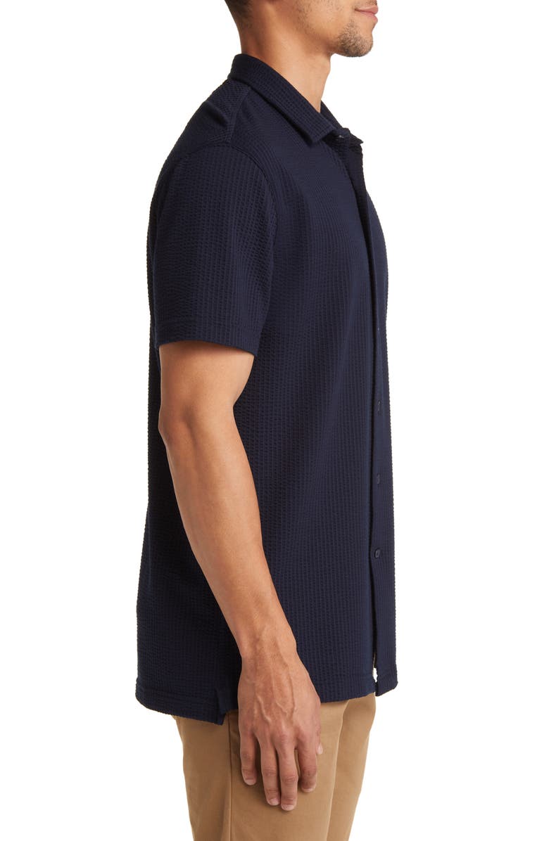 Lorenzo Uomo Short Sleeve Cotton Blend Seersucker Button-Up Shirt, Alternate, color, 