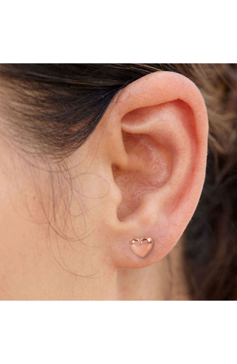 SAVVY CIE JEWELS 18K Gold Vermeil Micro Heart Stud Earrings, Alternate, color, 