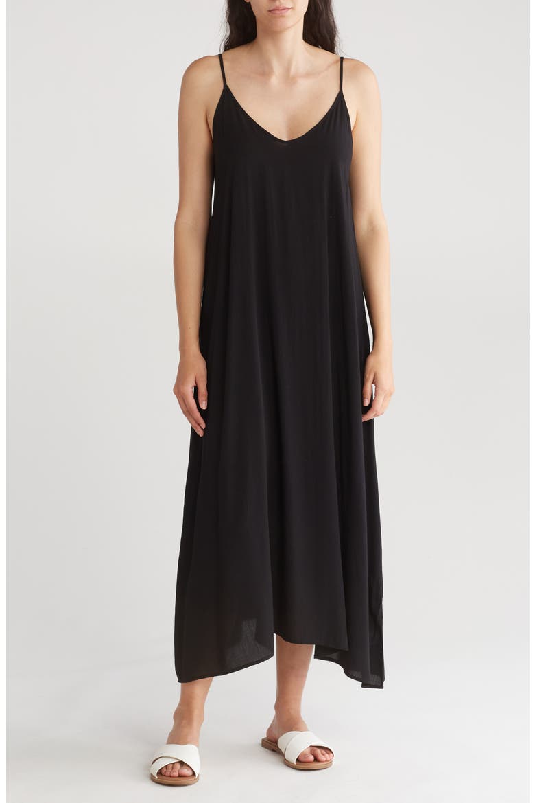 Spaghetti Strap Cover-Up Dress, Main, color, BLACK