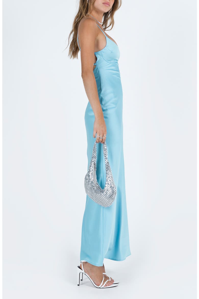 Ravia Satin Maxi Slipdress, Alternate, color, BLUE