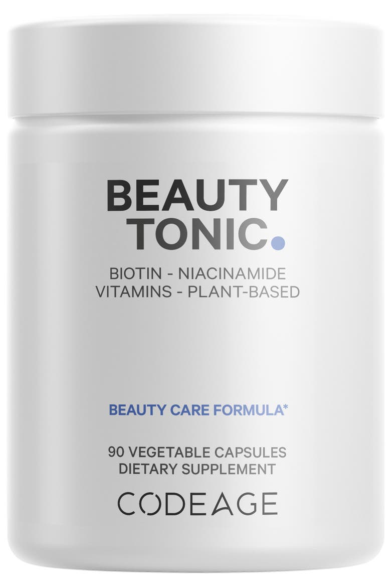 Beauty Tonic Biotin Supplement + Vitamins & Minerals, Main, color, White