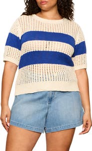 Sanctuary Beachside Stripe Open Stitch Sweater Tank