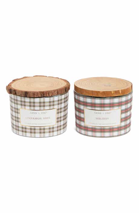 Cinnamon Noel & Holiday Set of 2 Bark Lid Candles