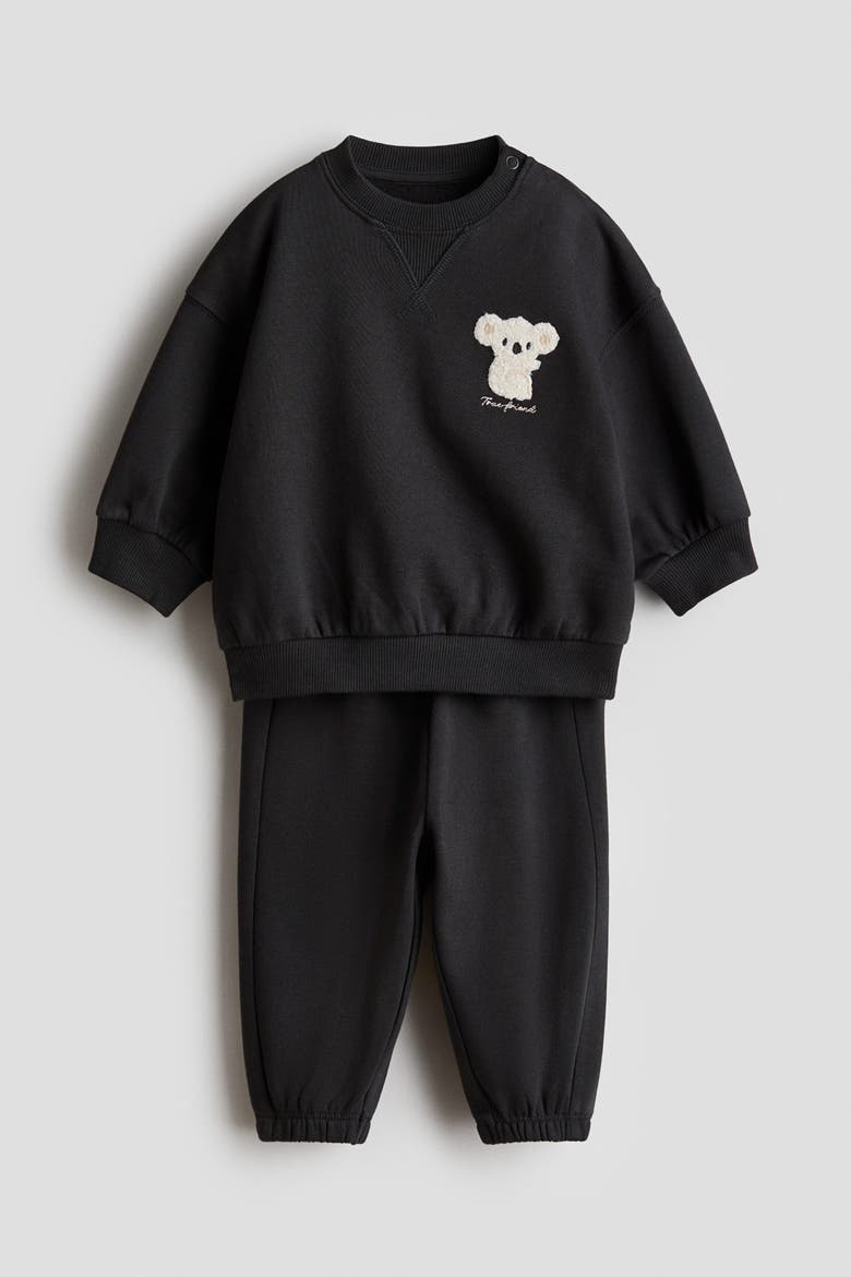2-piece Sweatshirt Set, Main, color, Dark gray/koala