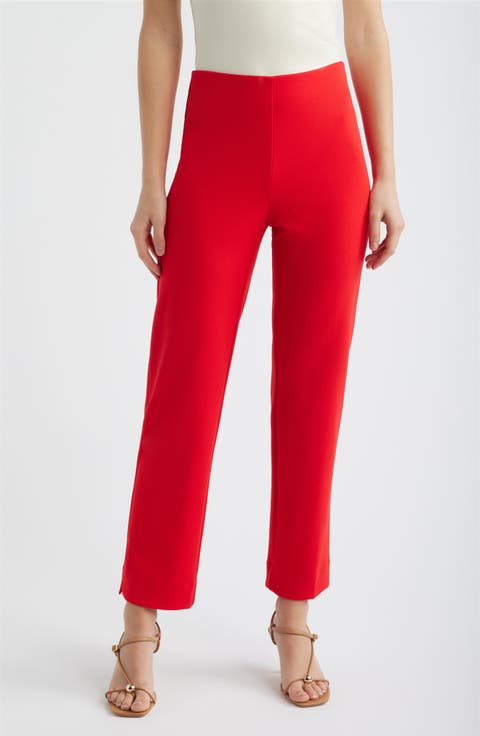 Hollywood Waist Straight Leg Ankle Pull-On Pants (Regular & Petite)