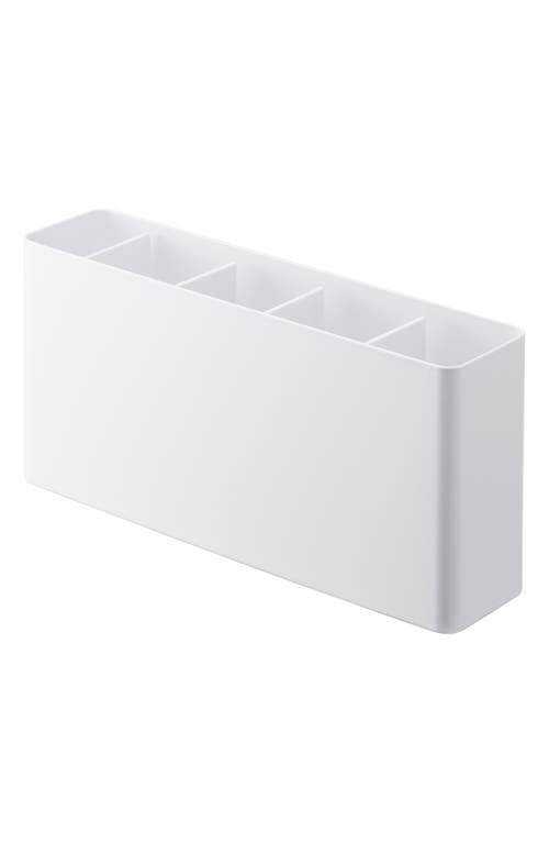 Yamazaki Utensil And Slim Cutting Mat Holder In White