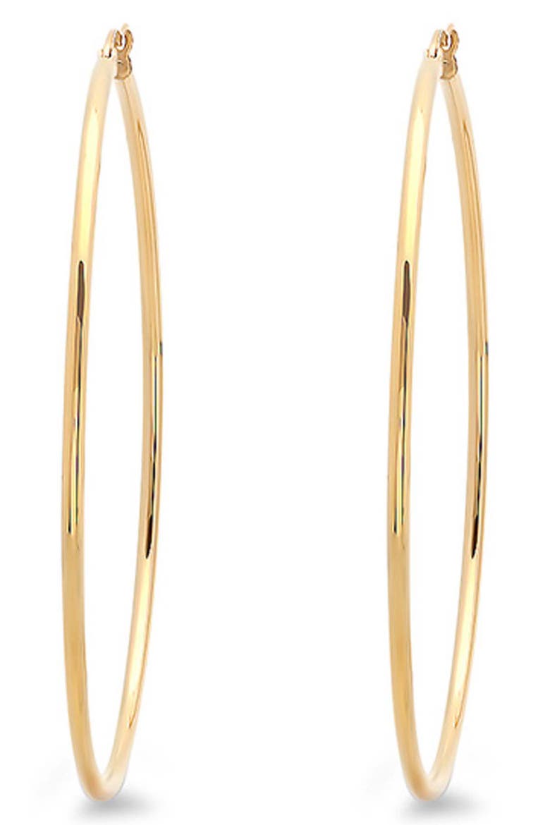 18k Gold Plate Hoop Earrings, Alternate, color, GOLD
