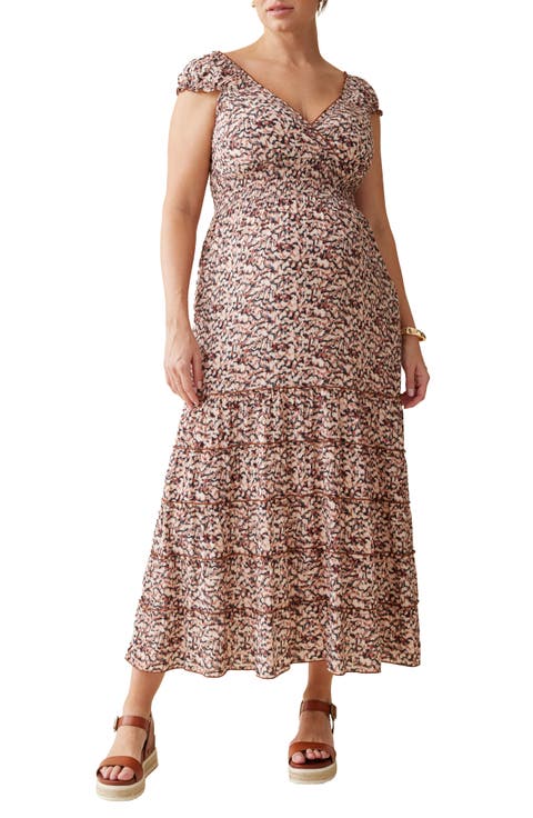 Tiered Maternity Maxi Dress