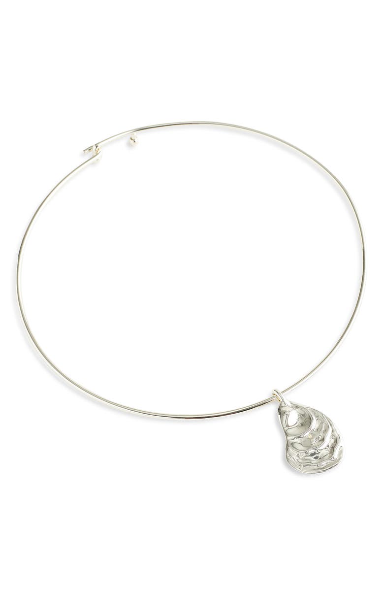 Madewell Shell Wire Choker Necklace., Main, color, Warm Silver