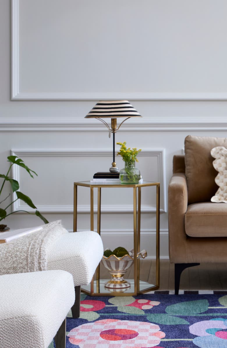 MACKENZIE CHILDS Black & White Library Lamp, Alternate, color, Black