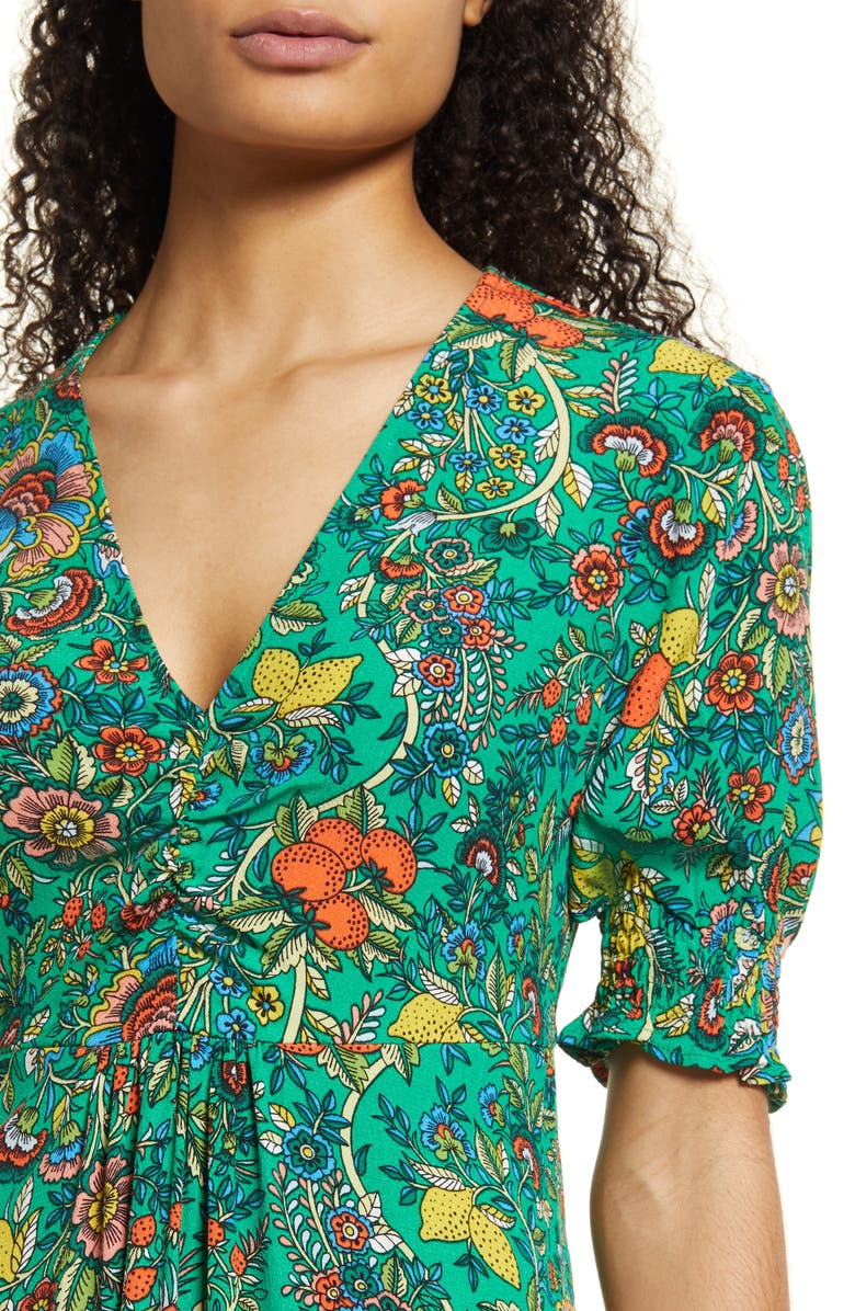 Boden Sienna Floral Print Midi Tea Dress, Alternate, color, 