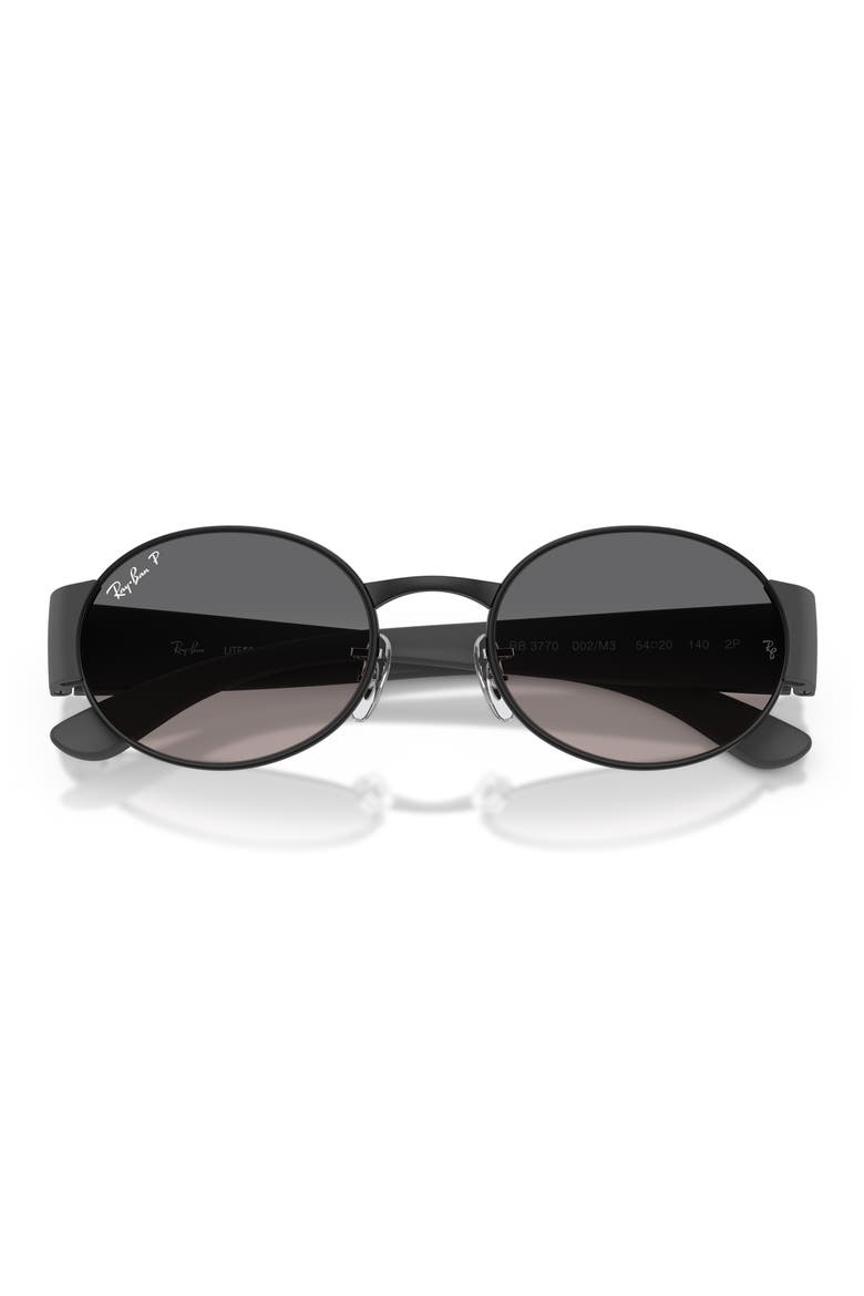52mm Polarized Gradient Oval Sunglasses, Alternate, color, BLACK / GREY GRADIENT POLAR