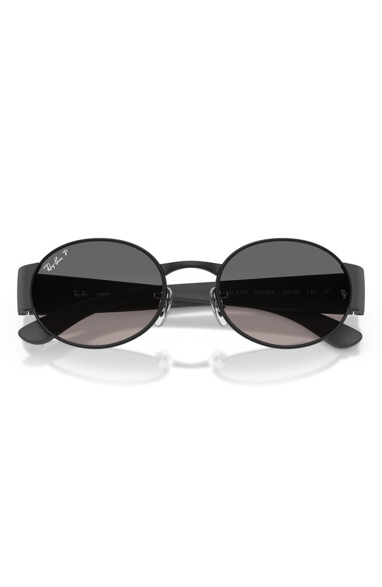 Ray-Ban 52mm Polarized Gradient Oval Sunglasses, Alternate, color, Black / Grey Gradient Polar