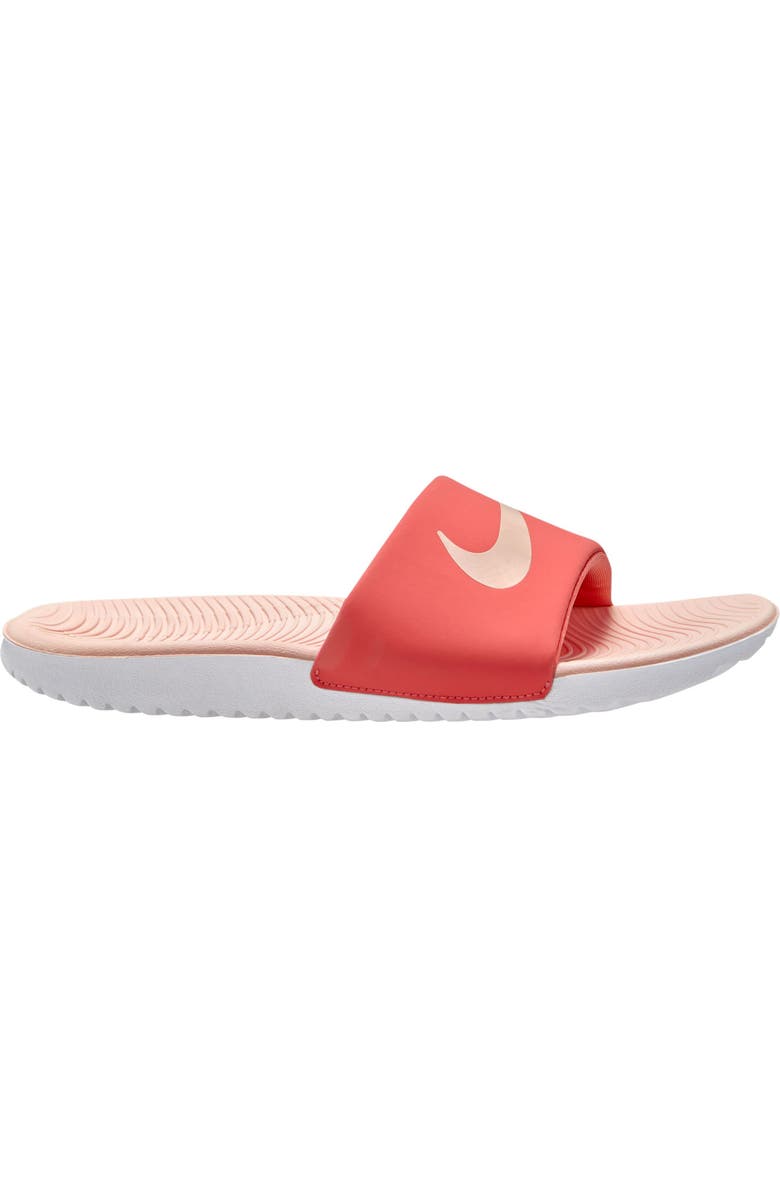 Nike Kids' Kawa Slide Sandal, Main, color, Magic Ember/ Pink/ White