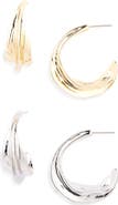 Tasha Set of 2 Wavy Hoop Earrings