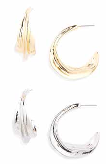 Tasha Set of 2 Wavy Hoop Earrings