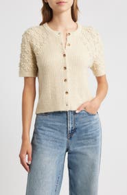 rag & bone Sierra Pom Short Sleeve Cardigan