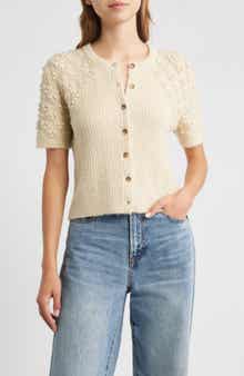 rag & bone Sierra Pom Short Sleeve Cardigan