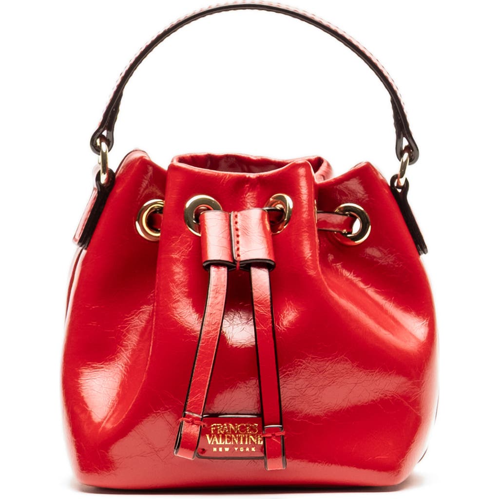 Frances Valentine Minnie Leather Bucket Bag In Red