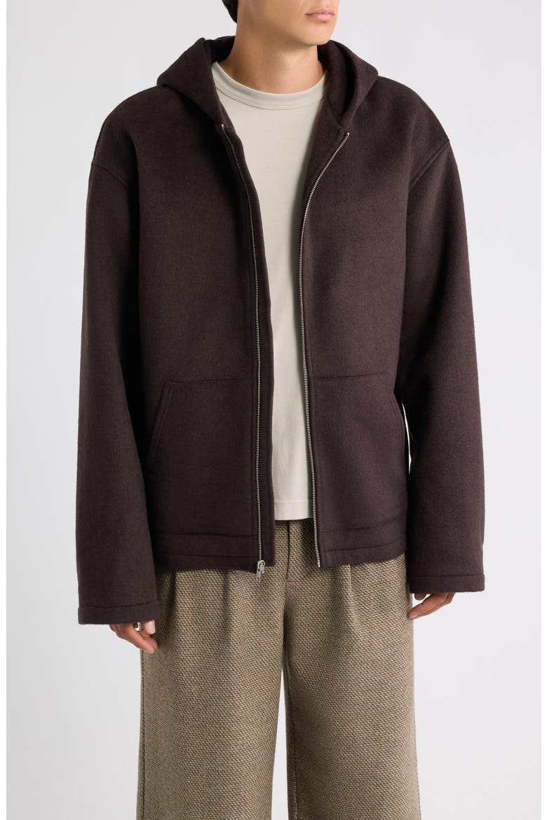 Wool Blend Zip Hooodie, Main, color, RAIN DRUM