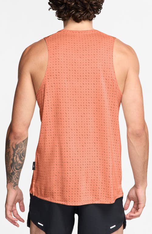Nike Dri-fit Miler Breathe Running Tank In Orange