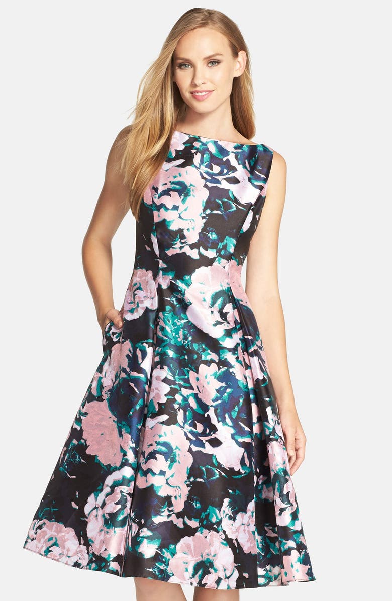 Adrianna Papell ''Mikado' Sleeveless Fit & Flare Dress, Main, color,