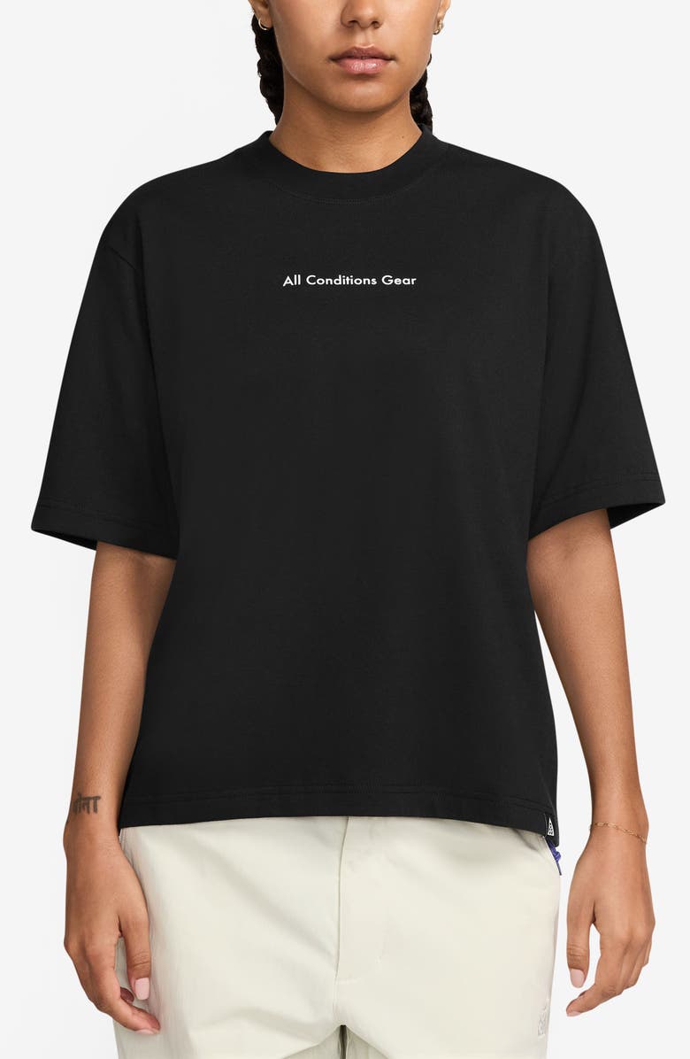 Nike Dri-FIT Oversize Amber, Coal & Gold Graphic T-Shirt, Main, color, 